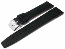 Uhrenarmband 18mm fester Steg schwarz genarbt (Schließenanstoß 16 mm)