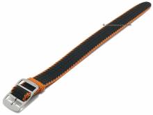 Uhrenarmband Atlantic 20mm schwarz/orange Perlon/Textil sportives Design Durchzugsband von EULIT