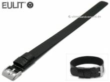Uhrenarmband NATO-Style 20mm schwarz Leder genarbt Durchzugsband von EULIT