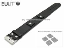 Uhrenarmband 18-20-22-24mm schwarz Leder Lederunterlage Wechselansto&szlig; von EULIT (Schlie&szlig;enansto&szlig; 32 mm)