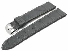 Uhrenarmband Kroko-Print 21mm grau Leder Kroko-Pr&auml;gung abgen&auml;ht von BARINGTON (Schlie&szlig;enansto&szlig; 18 mm)