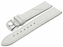 Uhrenarmband Kroko-Print 20mm weiß Leder Kroko-Prägung abgenäht von BARINGTON (Schließenanstoß 18 mm)