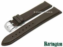 Uhrenarmband Imperator 22mm dunkelbraun Schrumpf-Leder genarbt abgenäht von BARINGTON (Schließenanstoß 20 mm)