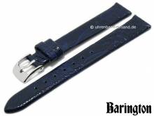 Uhrenarmband 14mm dunkelblau echt Strau&szlig;en-Bein von BARINGTON (Schlie&szlig;enansto&szlig; 12 mm)