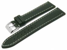 Uhrenarmband Chronomaster 20mm dunkelgr&uuml;n Leder genarbt helle Naht von BARINGTON (Schlie&szlig;enansto&szlig; 18 mm)