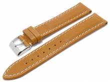 Uhrenarmband Chronomaster 22mm hellbraun Leder genarbt helle Naht von BARINGTON (Schließenanstoß 20 mm)