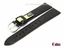 Uhrenarmband 20mm schwarz EULUX Alligator Classic  echt Alligator (Schlie&szlig;enansto&szlig; 16 mm)
