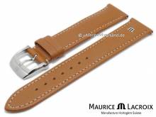 Uhrenarmband Original MAURICE LACROIX 20mm hellbraun Leder mit Schnellwechsel-Federstegen abgenäht