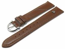 Uhrenarmband Original MAURICE LACROIX 18mm mittelbraun Leder glatt matt abgen&auml;ht Dornschlie&szlig;e silberfarben