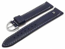 Uhrenarmband Original MAURICE LACROIX 20mm dunkelblau Leder glatt helle Naht