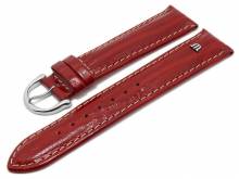 Uhrenarmband Original MAURICE LACROIX 20mm rot Leder glatt helle Naht