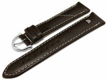 Uhrenarmband Original MAURICE LACROIX 18mm dunkelbraun Leder glatt helle Naht