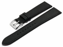 Uhrenarmband Bastille 18mm schwarz Leder glatt matt MADE IN GERMANY von FLUCO (Schlie&szlig;enansto&szlig; 16 mm)