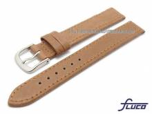 Uhrenarmband Pig 12mm hellbraun Schweinsleder genarbt von FLUCO (Schlie&szlig;enansto&szlig; 12 mm)