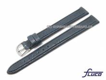 Uhrenarmband Record XL 12mm dunkelblau genarbt von FLUCO (Schlie&szlig;enansto&szlig; 10 mm)
