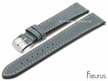 Uhrenarmband 22mm hellblau Leder Vintage-Look mit Schnellwechsel-Stegen von FLEURUS (Schlie&szlig;enansto&szlig; 20 mm)