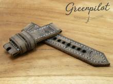 GREENPILOT Uhrenarmband handgemacht 24mm grau echt B&uuml;ffel Vintage-Look Made in Germany (Schlie&szlig;enansto&szlig; 24 mm)