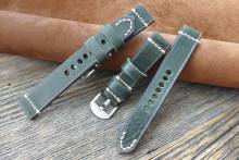 GREENPILOT Uhrenarmband handgemacht 20mm dunkelgr&uuml;n Leder Vintage-Look Made in Germany (Schlie&szlig;enansto&szlig; 18 mm)
