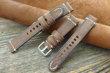 GREENPILOT Uhrenarmband handgemacht 20mm dunkelbraun echt B&uuml;ffel Vintage-Look Made in Germany (Schlie&szlig;enansto&szlig; 18 mm)