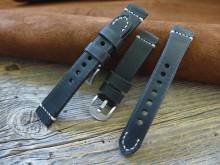 GREENPILOT Uhrenarmband handgemacht 20mm schwarz Leder vegetabil Vintage-Look Made in Germany (Schlie&szlig;enansto&szlig; 18 mm)