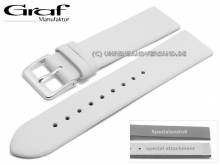 Uhrenarmband XL Kopenhagen 16mm wei&szlig; Leder Spezialansto&szlig; f&uuml;r verschr. Geh&auml;use von GRAF (Schlie&szlig;enansto&szlig; 16 mm)