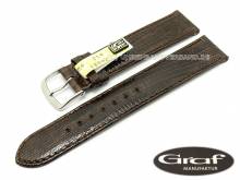 Uhrenarmband Brazil 16mm dunkelbraun echt Teju-Eidechse glänzend von Graf (Schließenanstoß 16 mm)
