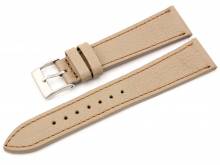 ABVERKAUF: Uhrenarmband 20mm taupe Leder genarbt matt kupferbraune Naht von GECKOTA (Schlie&szlig;enansto&szlig; 16 mm)