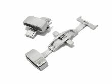 Butterfly-Faltschlie&szlig;e (HeBFS-01) 24mm Edelstahl poliert mit Dr&uuml;ckern