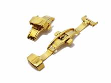 Butterfly-Faltschließe (HeBFS-02) 14mm Edelstahl goldfarben poliert mit Drückern