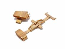 Butterfly-Faltschlie&szlig;e (HeBFS-10) 24mm Edelstahl ros�goldfarben poliert mit Dr&uuml;ckern