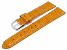 Uhrenarmband Alligator Elegance 16mm orange Alligator-Prägung (Schließenanstoß 16 mm)