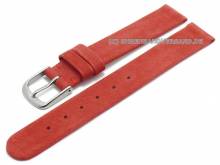 Uhrenarmband 14mm rot Leder velourartig flach (Schlie&szlig;enansto&szlig; 14 mm)