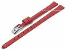 Basic Uhrenarmband 06mm rot Leder genarbt abgen&auml;ht (Schlie&szlig;enansto&szlig; 06 mm)