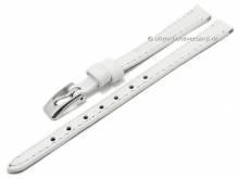 Basic Uhrenarmband 06mm wei&szlig; Leder genarbt abgen&auml;ht (Schlie&szlig;enansto&szlig; 06 mm)