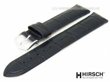 Uhrenarmband (010-28) Duke 24mm dunkelblau Leder Alligator-Pr&auml;gung mit EASY-CLICK-Stegen HIRSCH (Schlie&szlig;enansto&szlig; 22 mm)