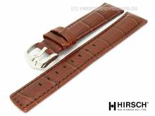 Uhrenarmband Grand Duke 18mm braun Alligatorpr&auml;gung abgen&auml;ht von HIRSCH (Schlie&szlig;enanstoss 16 mm)