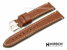 Uhrenarmband Knight 24mm hellbraun Fliegerbandoptik helle Naht v. HIRSCH (Schlie&szlig;enansto&szlig; 22 mm)
