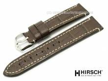 Uhrenarmband Knight 24mm dunkelbraun Fliegerbandoptik helle Naht v. HIRSCH (Schlie&szlig;enansto&szlig; 22 mm)