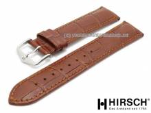 Uhrenarmband (010-28) Duke 22mm hellbraun Leder Alligator-Pr&auml;gung mit EASY-CLICK-Stegen HIRSCH (Schlie&szlig;enansto&szlig; 20 mm)