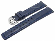 Uhrarmband (025-28) Grand Duke 22mm dunkelblau Leder Alligator-Pr&auml;gung EASY-CLICK-Stege HIRSCH (Schlie&szlig;enansto&szlig; 20 mm)