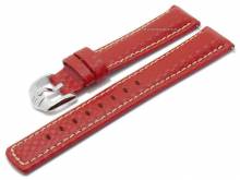 Uhrenarmband (025-92) Carbon 20mm rot Leder Karbon-Look sportiv EASY-CLICK-Stege HIRSCH (Schließenanstoß 18 mm)