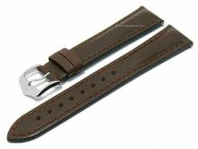 Uhrenarmband (049-02) Lucca 22mm dunkelbraun Leder vegetabil genarbt EASY-CLICK-Stege HIRSCH (Schlie&szlig;enansto&szlig; 20 mm)