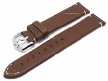 Uhrenarmband (054-02) Ranger 22mm mittelbraun Leder helle Naht EASY-CLICK-Stege von HIRSCH (Schlie&szlig;enansto&szlig; 22 mm)