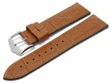 Uhrenarmband (092-50-28) Paul 22mm hellbraun Leder /Kautschuk Allig.-Pr&auml;g. E.-CLICK-Stege HIRSCH (Schlie&szlig;enansto&szlig; 20 mm)