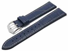 Uhrband (092-51-28) George 20mm dunkelblau Leder/Kautschuk Allig.-Präg. EasyClick HIRSCH (Schließenanst. 18 mm)