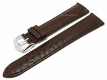 Uhrenarmband (1022-07) Genuine Alligator 22mm dunkelbraun EASY-CLICK-Stege von HIRSCH (Schlie&szlig;enansto&szlig; 20 mm)