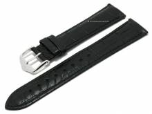 Uhrenarmband (1022-07) Genuine Alligator 22mm schwarz EASY-CLICK-Stege von HIRSCH (Schlie&szlig;enansto&szlig; 20 mm)