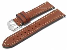 Uhrenarmband (1090-02) Liberty 22mm goldbraun Sattelleder helle Naht EASY-CLICK-Stege HIRSCH (Schlie&szlig;enansto&szlig; 20 mm)