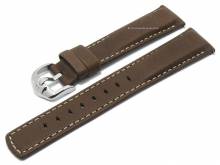 Uhrenarmband (1450-21) Mariner 22mm dunkelbraun Sattelleder helle Naht EASY-CLICK-Stege HIRSCH (Schlie&szlig;enansto&szlig; 20 mm)