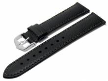 Uhrenarmband (1792-02) Forest 18mm schwarz Leder genarbt abgen&auml;ht mit EASY-CLICK von HIRSCH (Schlie&szlig;enansto&szlig; 16 mm)